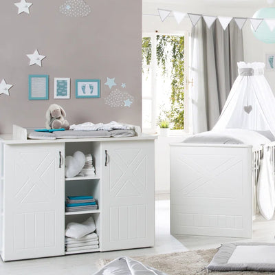 Contemporary Convertible 2 -Piece Nursery Furniture Set - White