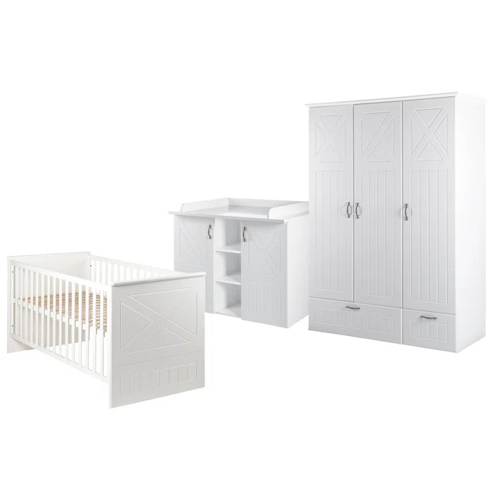 Baby Deluxe Cot 3 -Piece Nursery Furniture Set Constantin Convertible