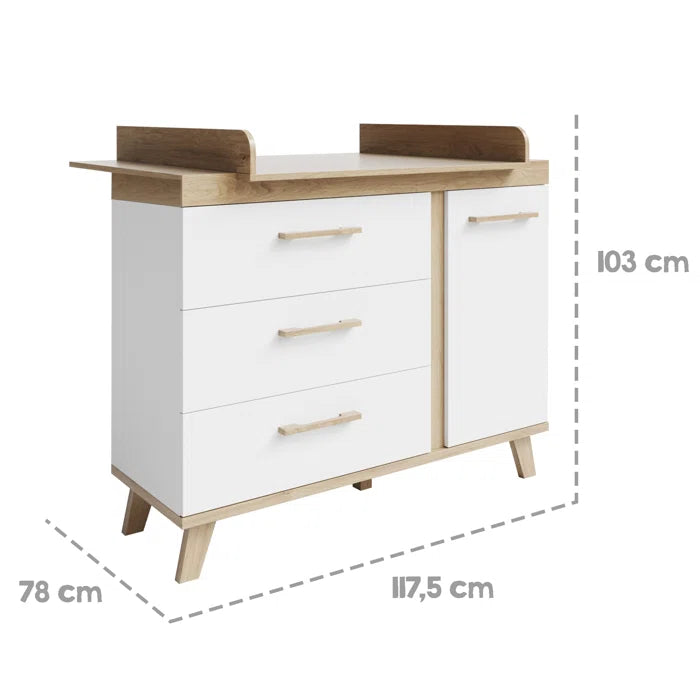 Cot 3 - Piece Nursery Furniture Set  Convertible by roba - Modern Style