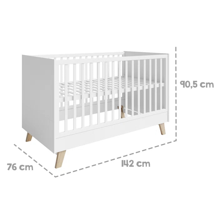 Cot 3 - Piece Nursery Furniture Set  Convertible by roba - Modern Style