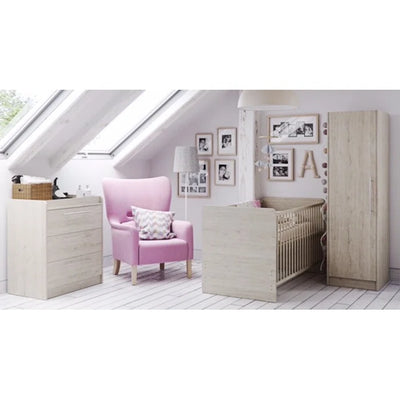 Contemporary Convertible 3 -Piece Nursery Furniture Set - Oak