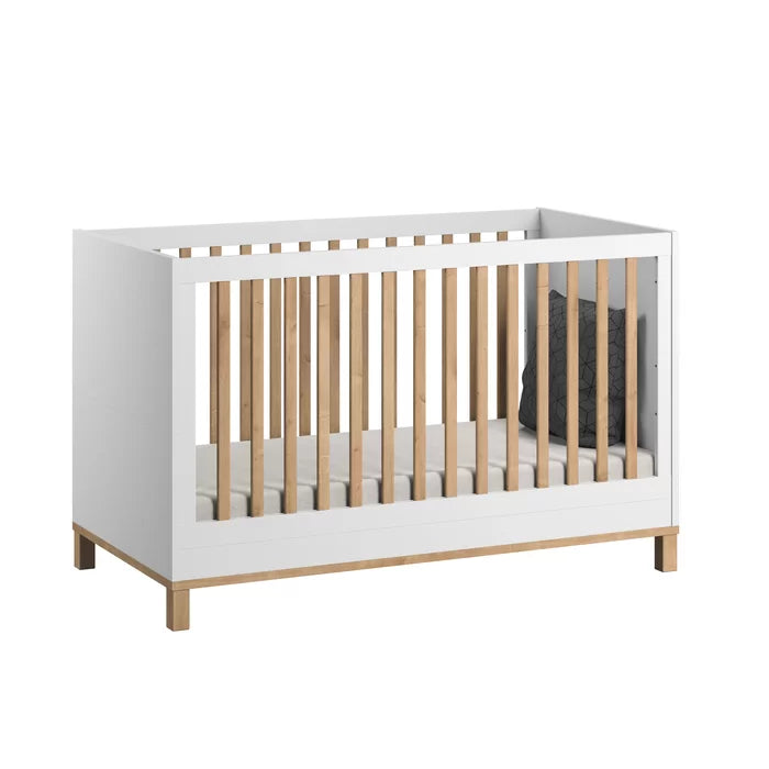 Stylish Baby Cot Crib Cornett  - Graphite/Oak, White/Oak