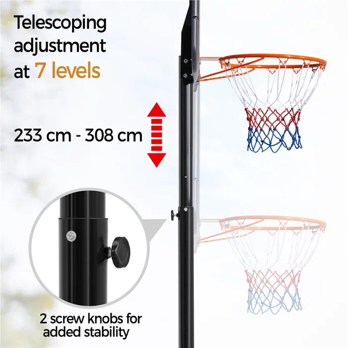 Height Adjustable Portable Basketball Hoop