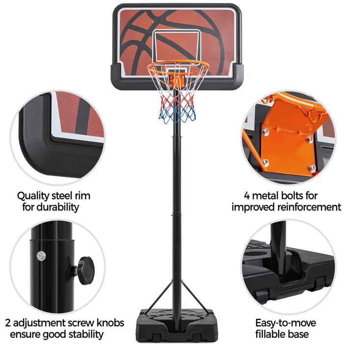 Height Adjustable Portable Basketball Hoop