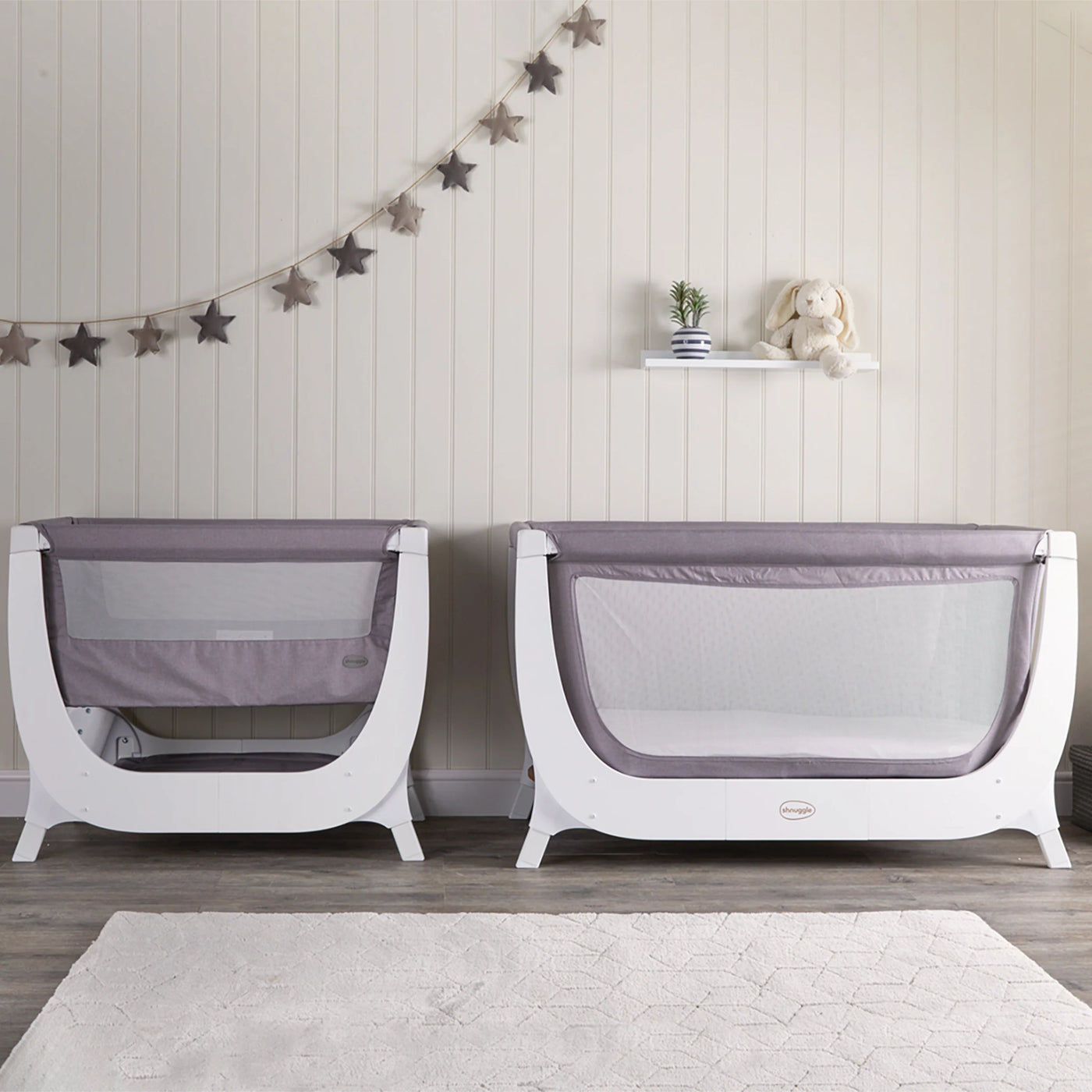 Contemporary Crib & Cot Sleep Solution (Dove or Stone Grey)