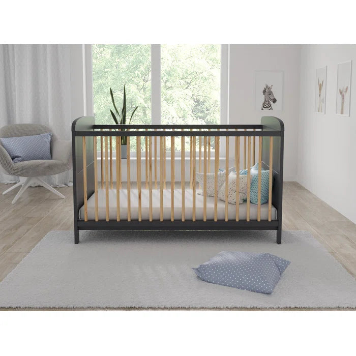 Baby Cot Bed Crow Modern Style by Harriet Bee -  Anthracite/Pine, Grey, White, White/Pine