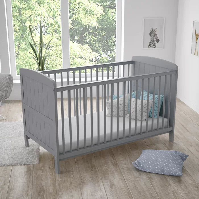 Baby Cot Bed Crow Modern Style by Harriet Bee -  Anthracite/Pine, Grey, White, White/Pine