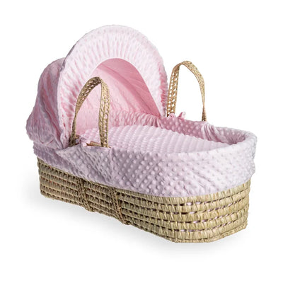 Dimple Palm Moses Basket by Clair De Lune - Cream, Blue, Pink