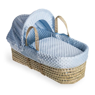 Dimple Palm Moses Basket by Clair De Lune - Cream, Blue, Pink