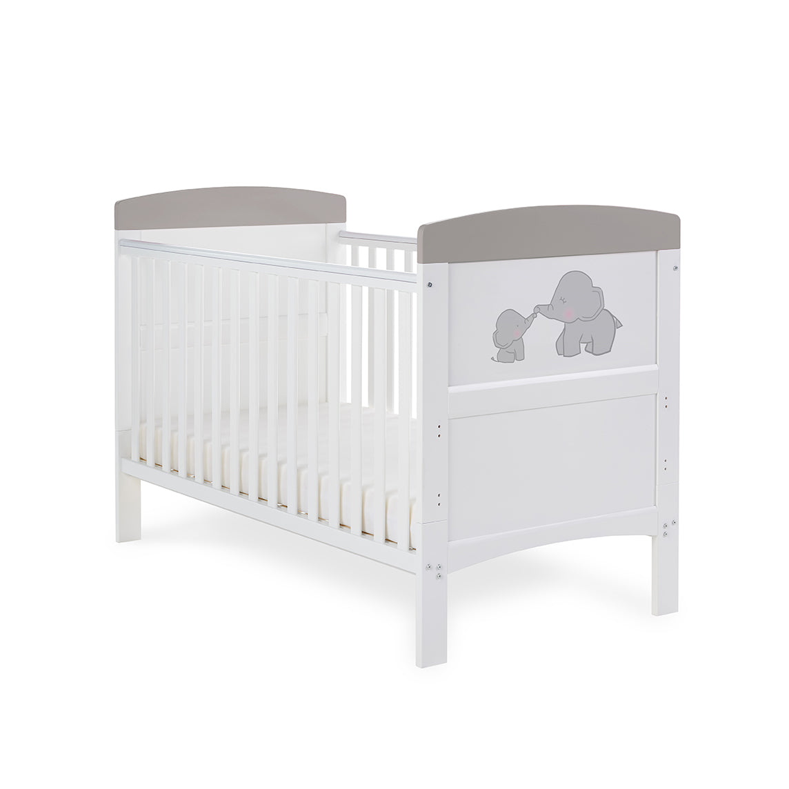 STYLISH ME AND MINI ME ELEPHANT GREY/PINK BABY COT