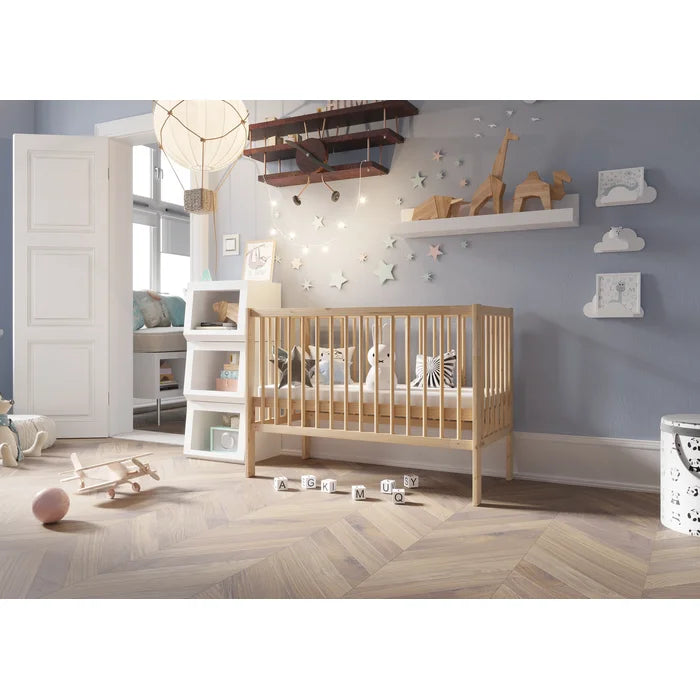 Stylish Baby Ely Rocking Cradle - Brown/White