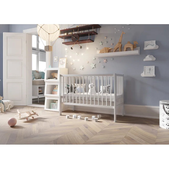 Stylish Baby Ely Rocking Cradle - Brown/White