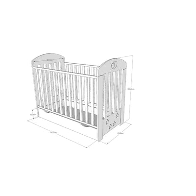 Modern Baby Cot with Mattress Ennis by Harriet Bee - White