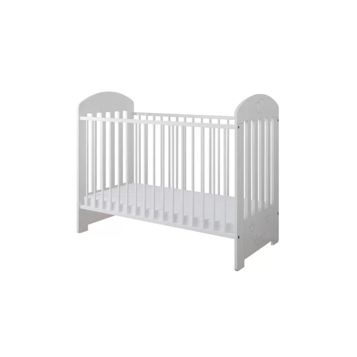 Modern Baby Cot with Mattress Ennis by Harriet Bee - White