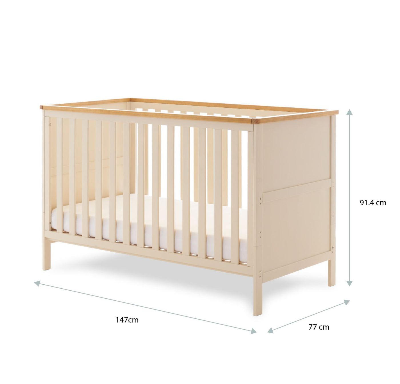 Modern BabyCot Bed Evie Obaby Cashmere