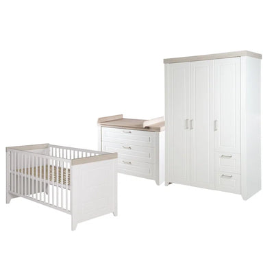 Nursery Bedroom Set  3 - Piece Set Felicia Convertible by Roba - White