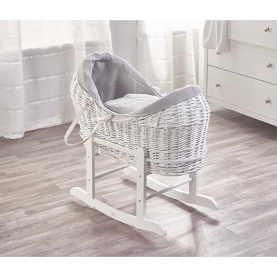 Baby Wicker Moses Basket with Bedding and Stand by Isabelle & Max - White