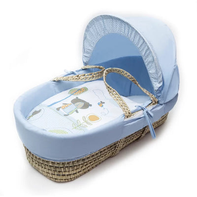 Baby Moses Basket with Bedding - Blue, Pink