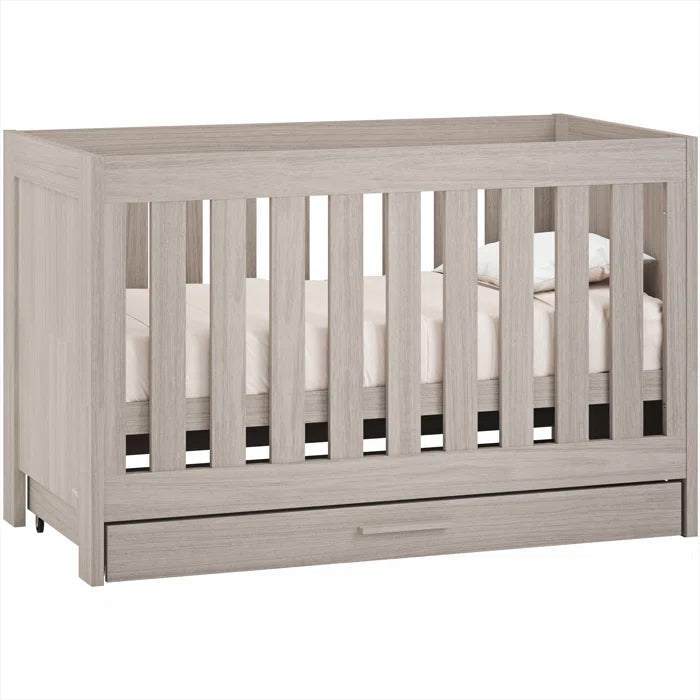 Timeless And Traditional Cot-Bed with Under Drawer - Honey Oak, Nordic White