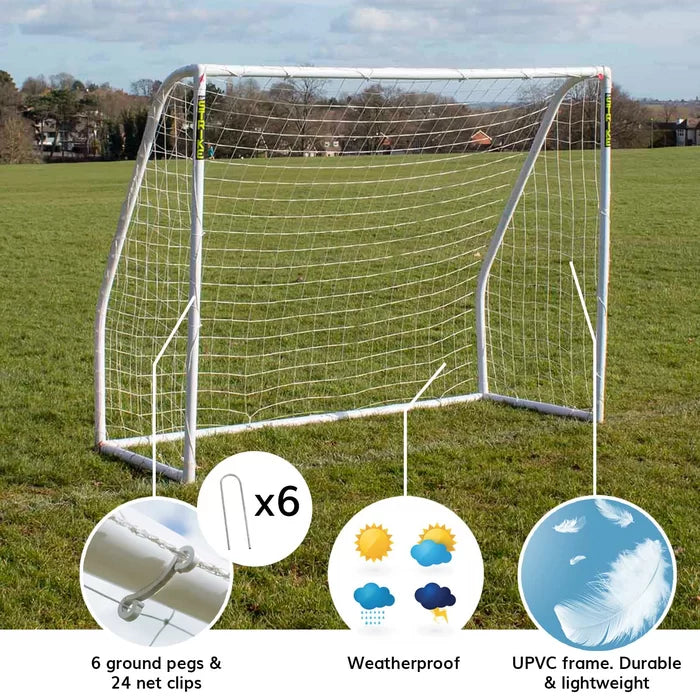 GOALS Plastic Soccer -  120cm H x 240cm W x 90cm D/ 180cm H x 240cm W x 90cm D