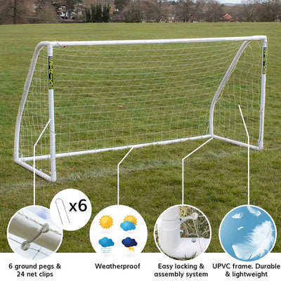 GOALS Plastic Soccer -  120cm H x 240cm W x 90cm D/ 180cm H x 240cm W x 90cm D