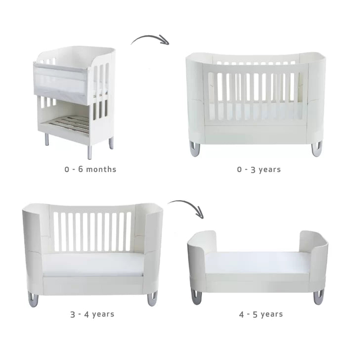 Complete Sleep + Cosleep Baby Bed - White/Natural, All White