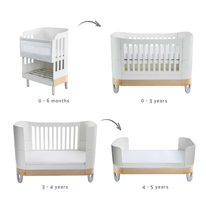 Complete Sleep + Cosleep Baby Bed - White/Natural, All White