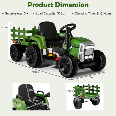 Outdoor Fun 12V 1 Seater Tractors / Construction Battery Powered Ride On