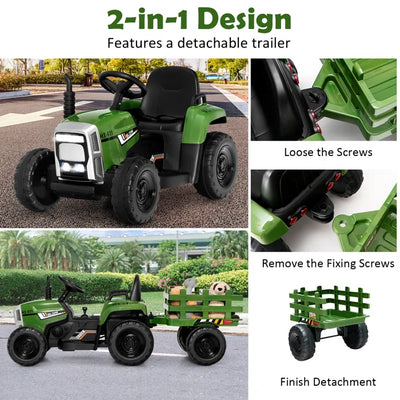 Outdoor Fun 12V 1 Seater Tractors / Construction Battery Powered Ride On