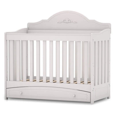 White Rustical Classic Style 2 in 1 Cotbed