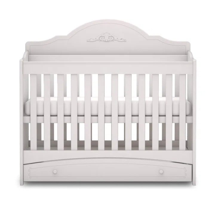 White Rustical Classic Style 2 in 1 Cotbed