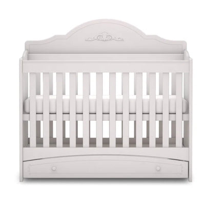 White Rustical Classic Style 2 in 1 Cotbed