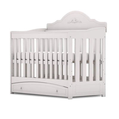 White Rustical Classic Style 2 in 1 Cotbed