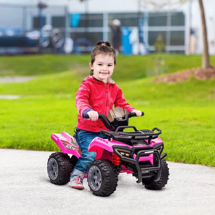 Outdoor Fun 6V 1 Seater All-Terrain Vehicles Battery Powered Ride On - Black, Green, Pink, Red