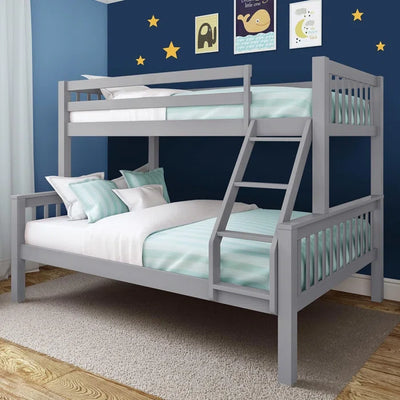 Kids Bedtime Double (4'6) Triple Sleeper Bed - Grey