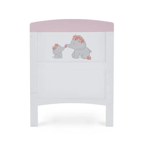 STYLISH ME AND MINI ME ELEPHANT GREY/PINK BABY COT