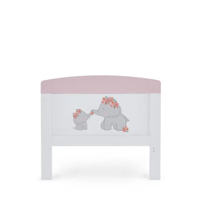 STYLISH ME AND MINI ME ELEPHANT GREY/PINK BABY COT