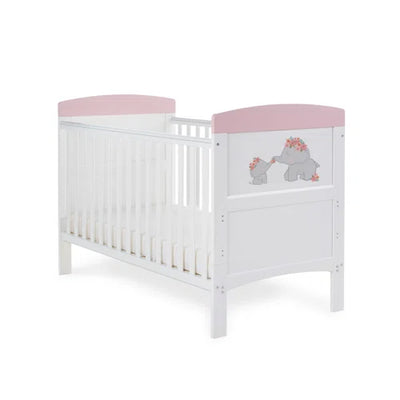 STYLISH ME AND MINI ME ELEPHANT GREY/PINK BABY COT