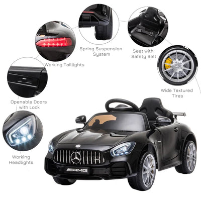 Outdoor Fun Kids 12V 1 Seater Vehicles Battery Powered Ride On with Remote Control Black sports