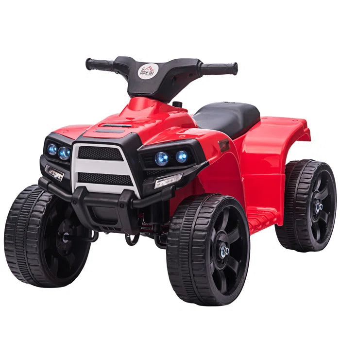 Kids Outdoor Play 6V 1 Seater All-Terrain Vehicles Battery Powered Ride On - Red, White