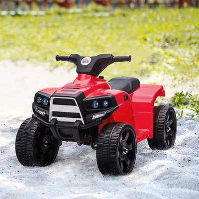 Kids Outdoor Play 6V 1 Seater All-Terrain Vehicles Battery Powered Ride On - Red, White