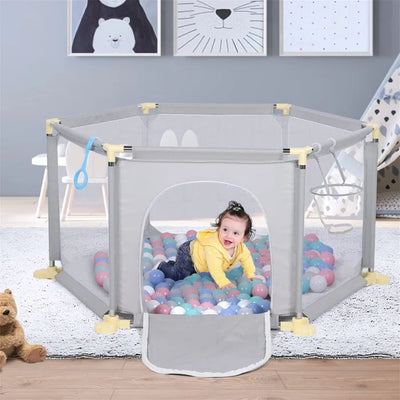 Fun Games for Kids Hawarth Playpen -  Blue or Gray