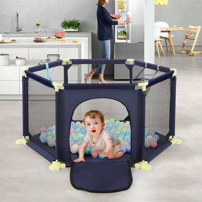 Fun Games for Kids Hawarth Playpen -  Blue or Gray