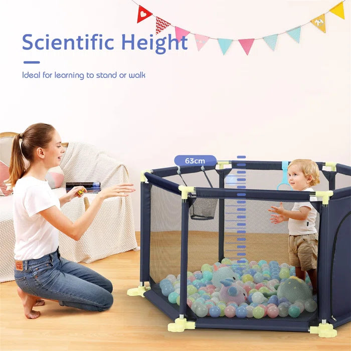 Fun Games for Kids Hawarth Playpen -  Blue or Gray