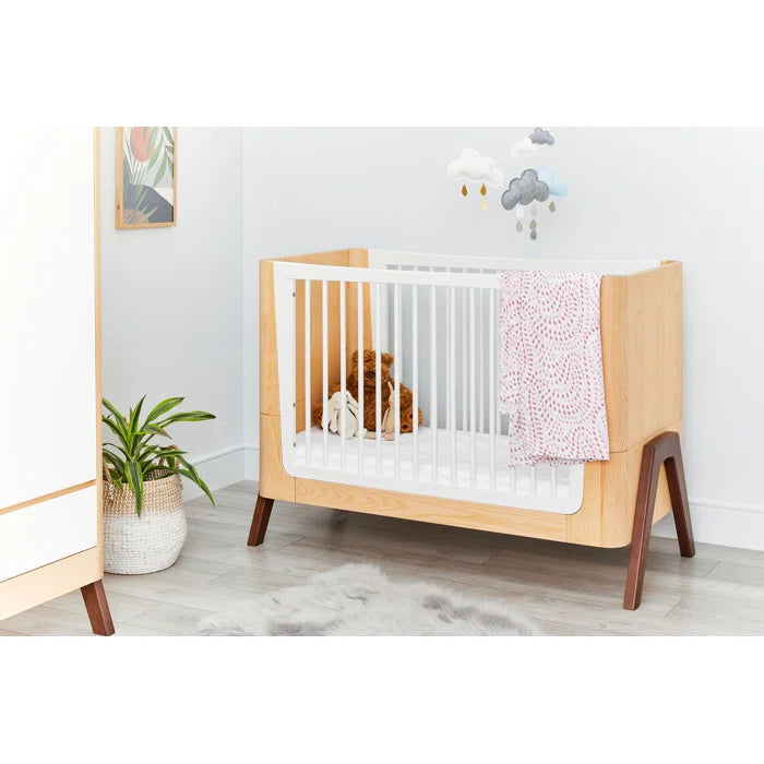 Modern Style Cot Bed by Gaia Baby - Natural, White