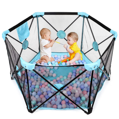 Fun Games for Kids Hereth Foldable Playpen- Blue or Pink