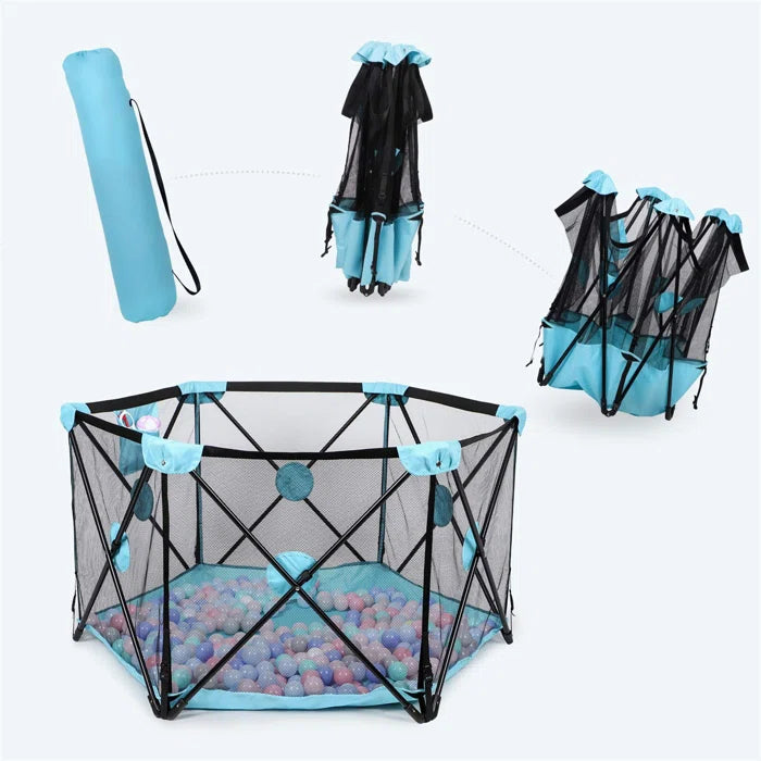 Fun Games for Kids Hereth Foldable Playpen- Blue or Pink