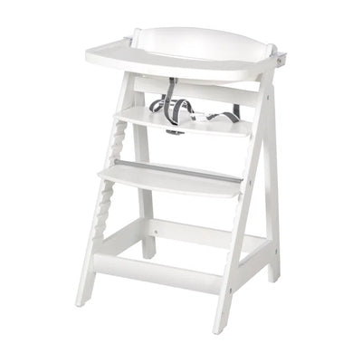 ROBA 2 - IN - 1 Wooden Grow - along Modern High Chair - Adjustable Height  (White)