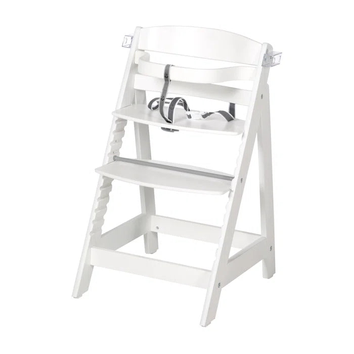 ROBA 2 - IN - 1 Wooden Grow - along Modern High Chair - Adjustable Height  (White)