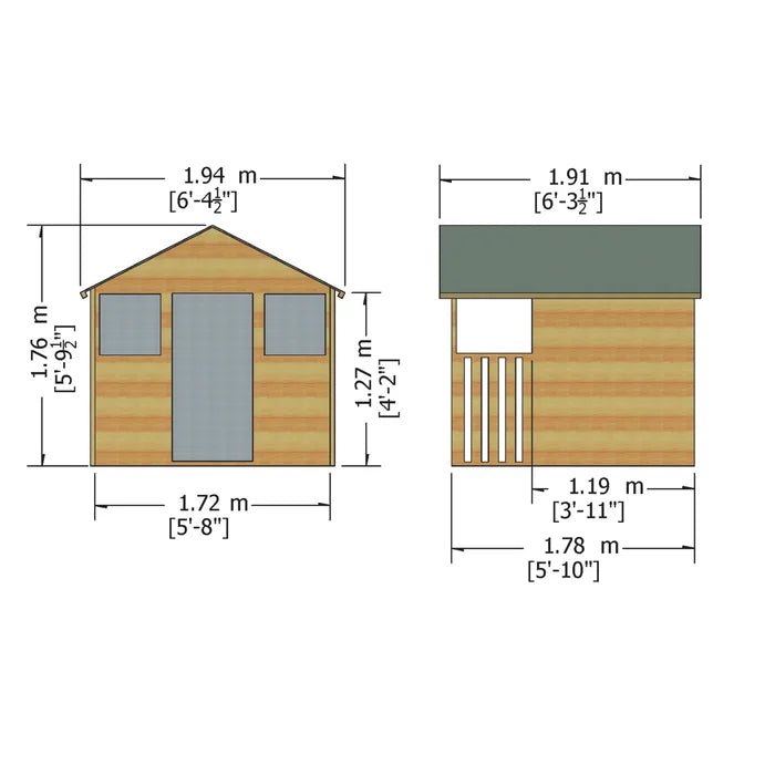 Kids Outdoor Cubby House 194cm W x 191cm D Outdoor Solid + Manufactured Wood Playhouse